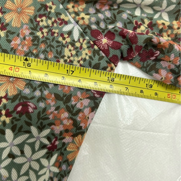 Nordstrom Spirit of Grace Green Floral Short Sleeve Mini Dress size L Large - Picture 5 of 8